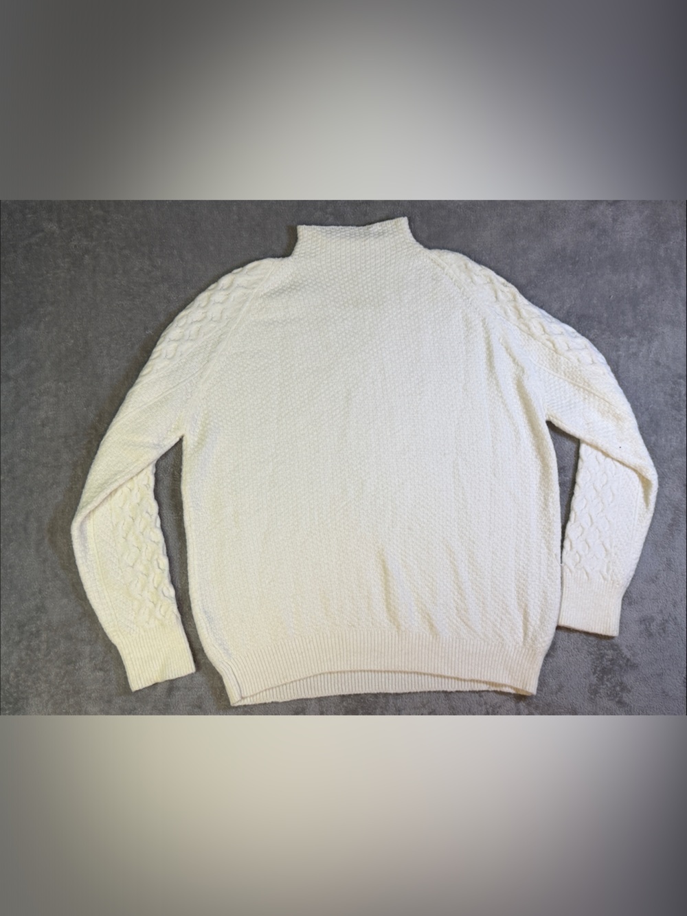 Women's Cream Cable Crewneck Sweater - Picture 2 of 2